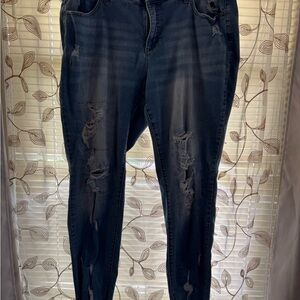 Distressed Blue Jeans